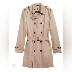 Ralph Lauren Boys Classic Beige Trench Coat Overcoat Size 12 All Weather